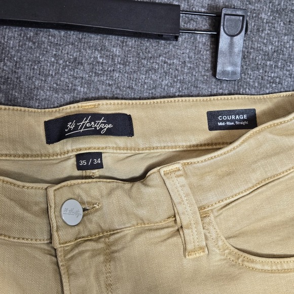 34 Heritage Men's Courage Mid Rise Straight Leg Pants Sz 35 x 34 Beige Brown x2 - Picture 6 of 15
